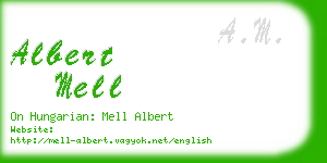 albert mell business card